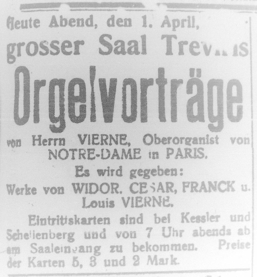 Inserat VIerne-Konzert TV 1921