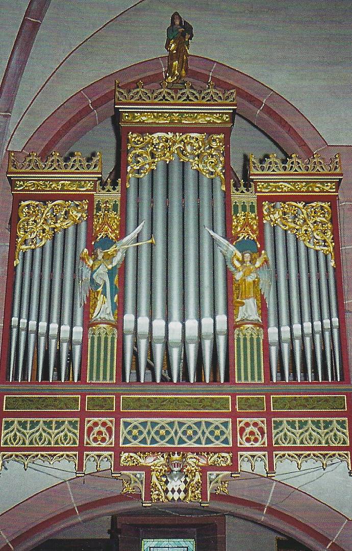 Nicht erhaltene Franzen-Orgel in Ulmen 1912 (fotografiert 1964)